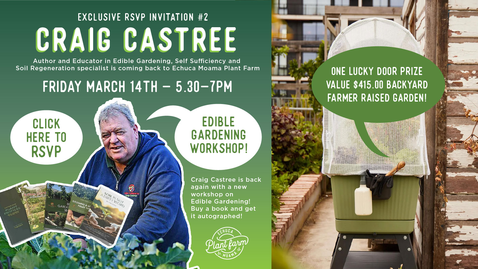 Craig Castree invite Edible Gardening land