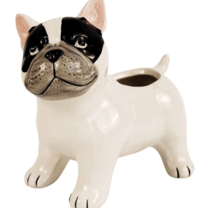 Cute French Bulldog Planter White