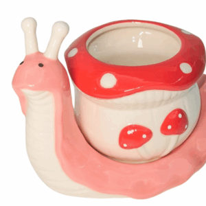 Snail Toadstool Planter Pink & Red