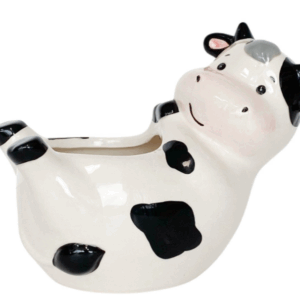 Reclining Cow Planter White