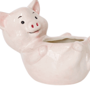 Reclining Pig Planter Light Pink