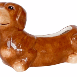 Cute Dachshund Planter Brown