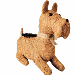 HUSK Scottie Dog Planter Brown