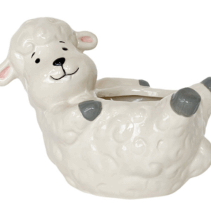 Reclining Sheep Planter White