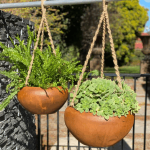 RUSTY Metal Hanging Planters