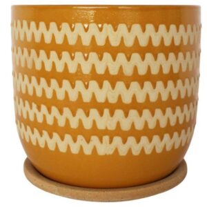 Onyx Planter with Saucer Mustard & Sand