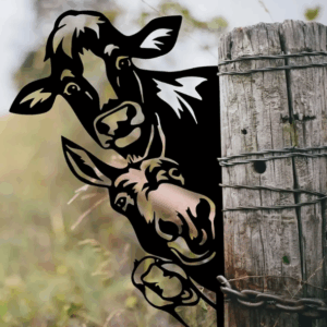 Iron Silhouette Cow, Donkey & Goose