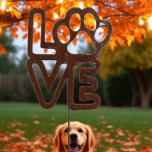 Rusty Love Pawprint Stick
