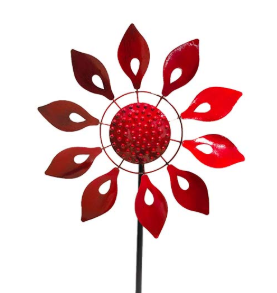 Wind Spinner Dahlia Ruby Red