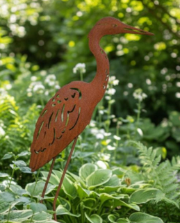 RUST HERON STAKE