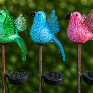 Assorted Glass Parrot Solar Lights